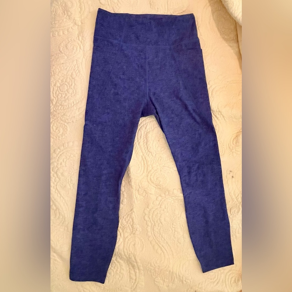 Blue Stretchy Leggings for Casual Wear